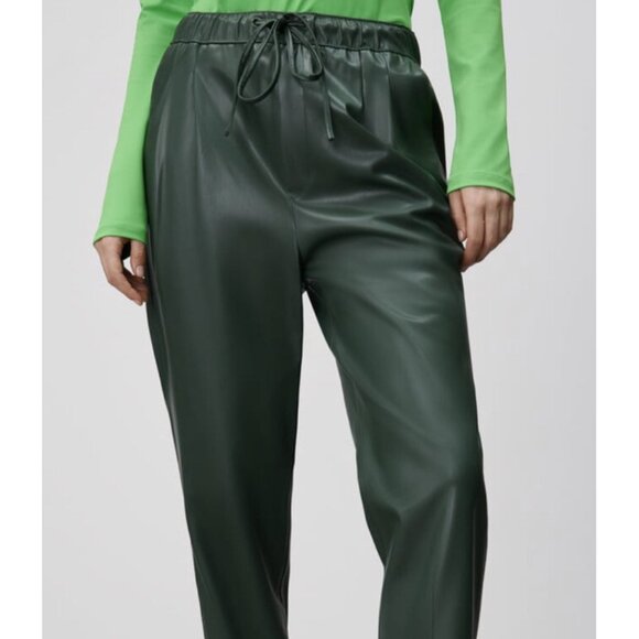 NWT Zara green faux leather pants, XS - Picture 2 of 10
